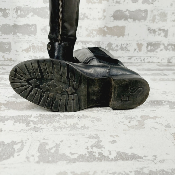 Franco Sarto Tahini Black Leather Elastic Gore Winter Boots I863 - Picture 8 of 14